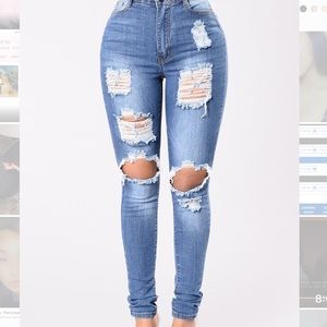 “Say yes to distress” Fashionnova jeans size 3